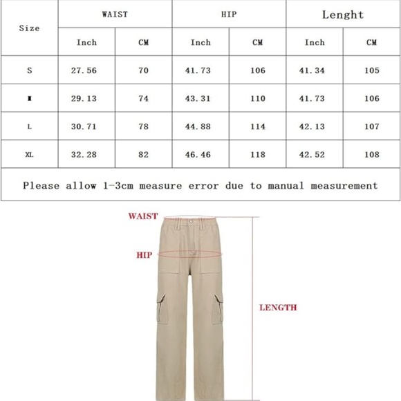 Cargo Pants Women High Waist Baggy Cargo Jeans with Pocket Baggy Jogger Relaxed - Picture 5 of 5